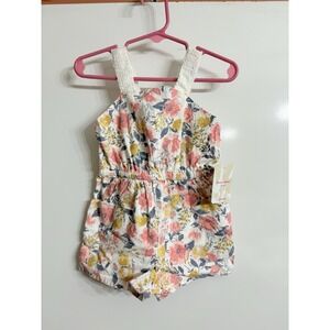 Tommy Bahama Toddler‎ Girl Pink Yellow White Floral Romper NWT! 12m